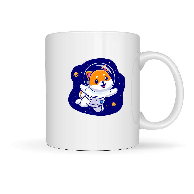 Printed Mug - Dog in Space
