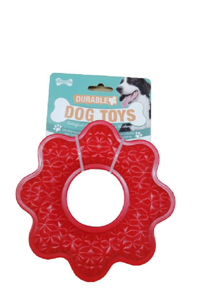 Strong Durable Dog Toy Ring Flyer with Handle Chew Rugged Throw Wheel