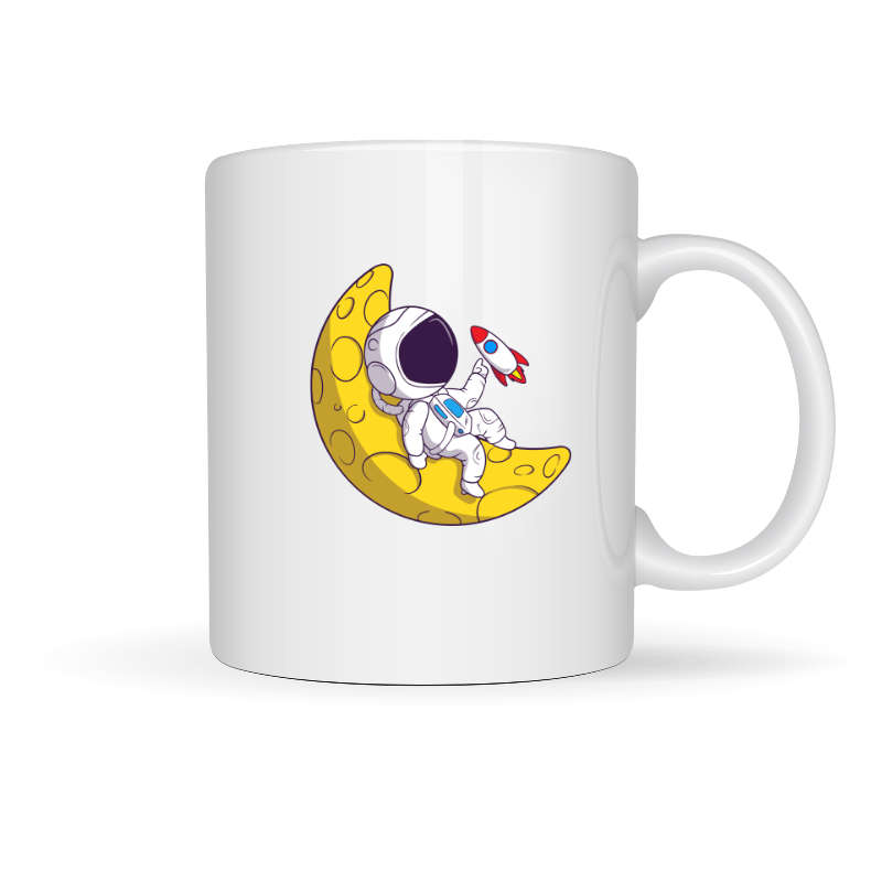 Printed Mug -Space Man on Moon