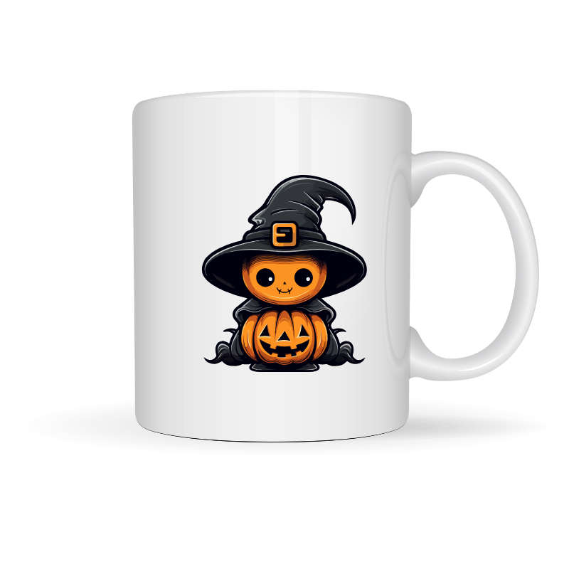 Printed Mug - Halloween Pumpkin Witch