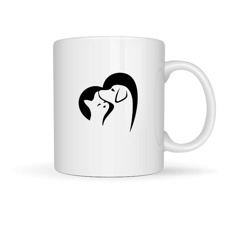 Printed Mug - Cat With Dog
