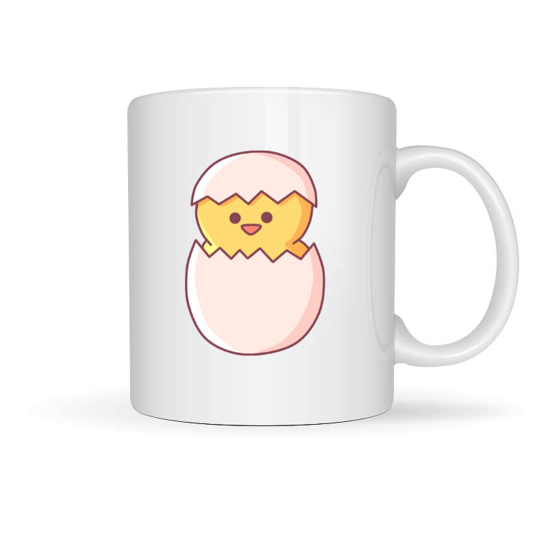Printed Mug - Cute Baby Chick in Egg