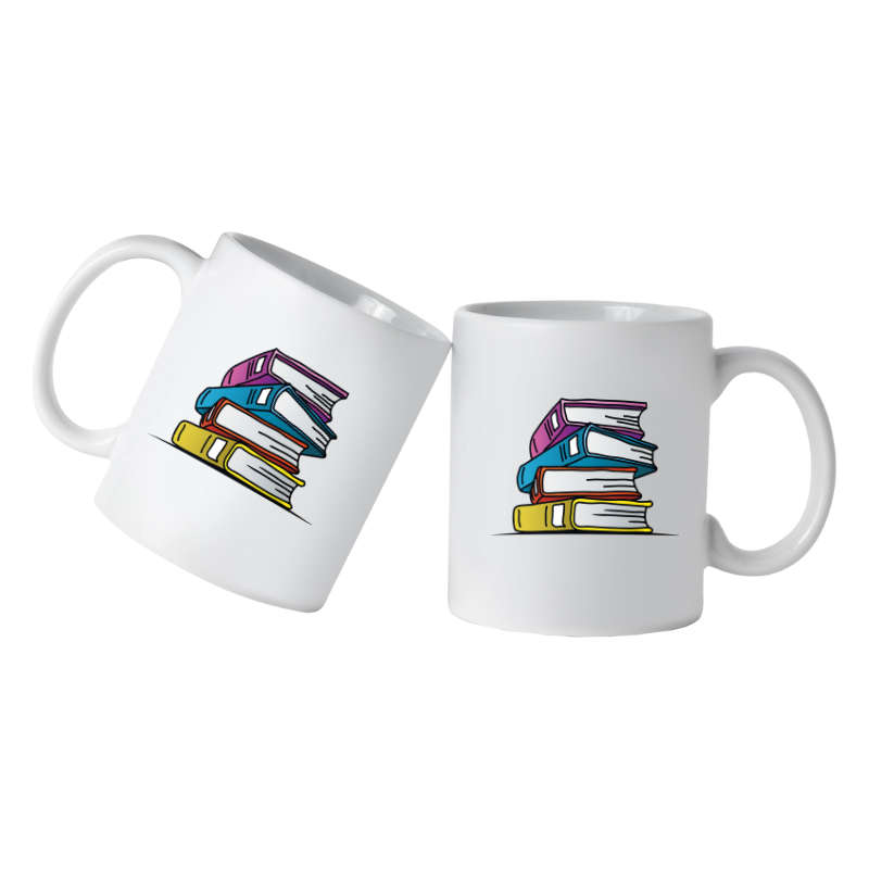 Printed Mug -Colourful Books