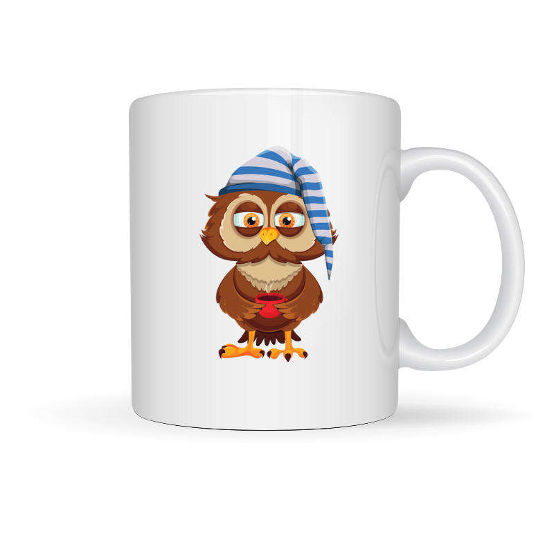 Printed Mug -Sleeply Owl  (B)
