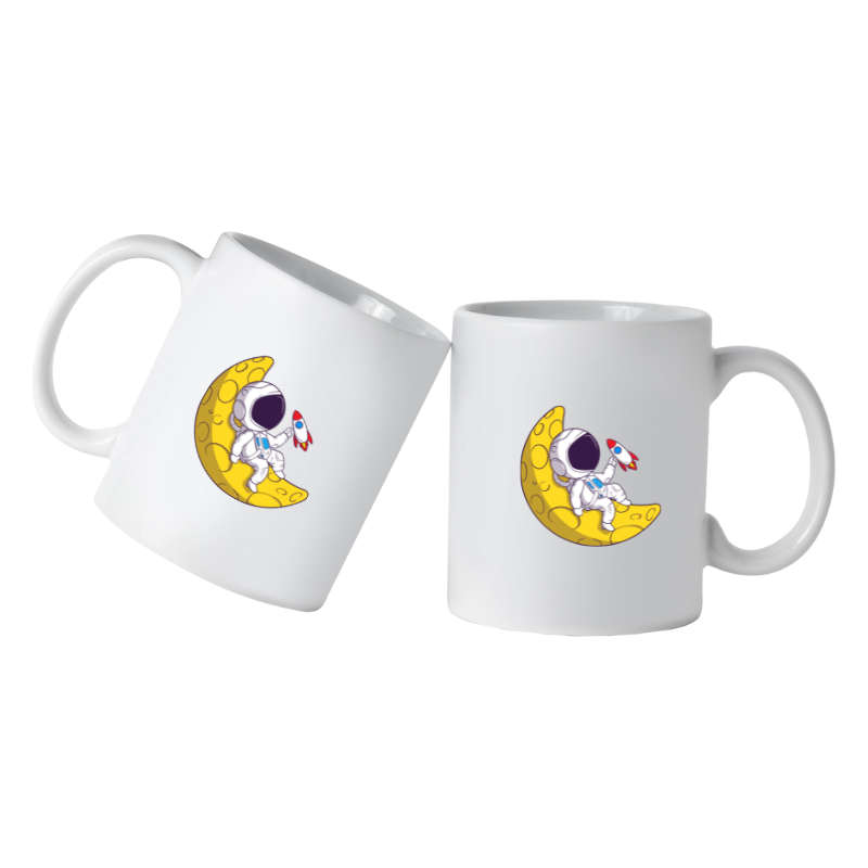 Printed Mug -Space Man on Moon