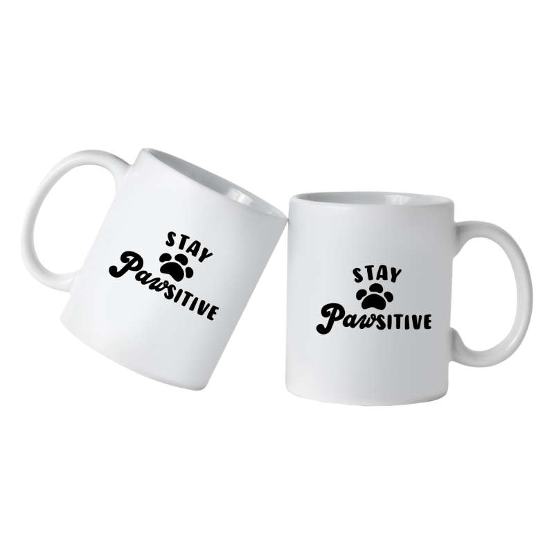 Printed Mug -Stay Pawsitive Printed Mug