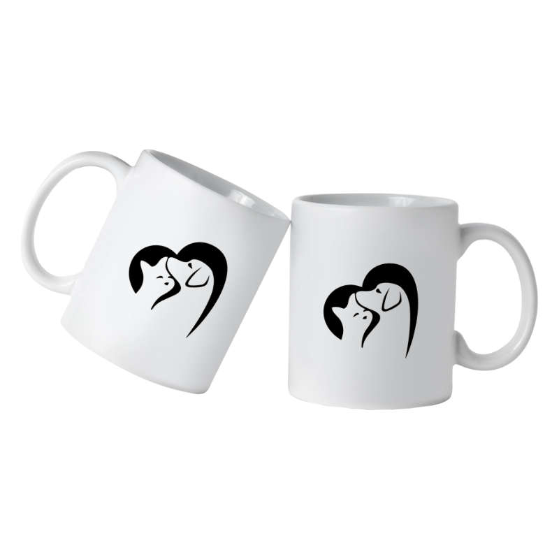 Printed Mug - Cat With Dog