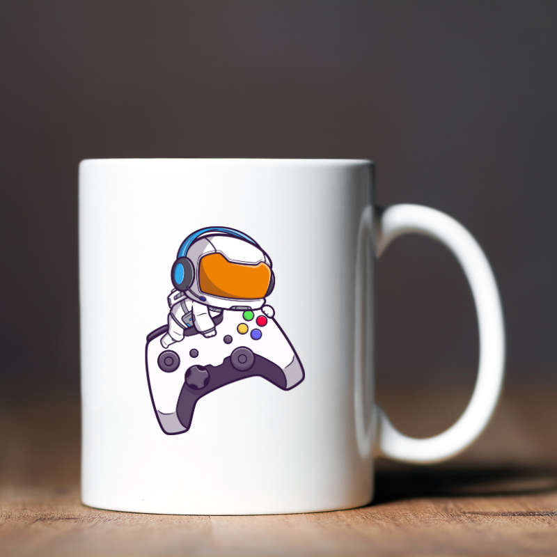 Printed Mug -Space Gamer on controller