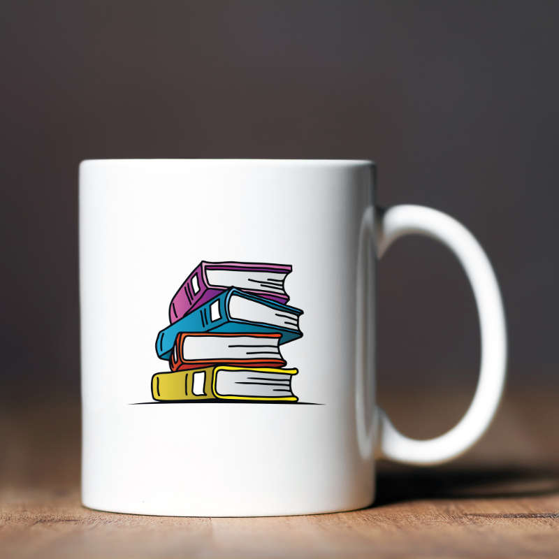 Printed Mug -Colourful Books