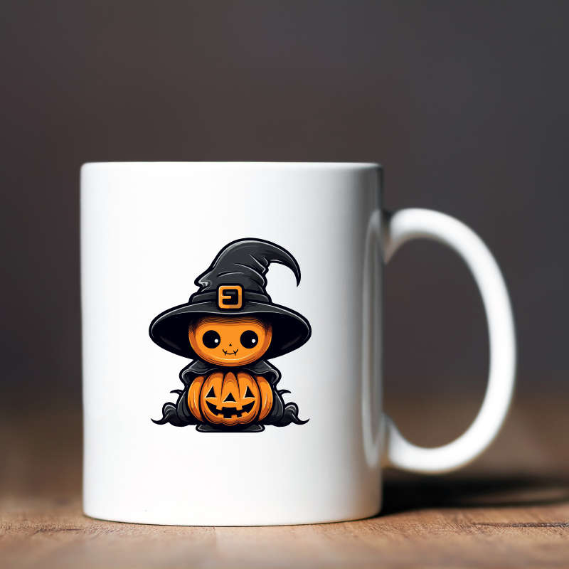 Printed Mug - Halloween Pumpkin Witch