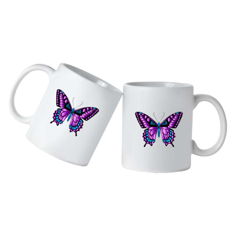 Printed Mug -Purple Butterfly (B)