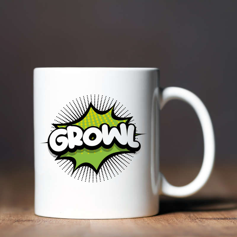 Printed Mug -Growl Printed Mug