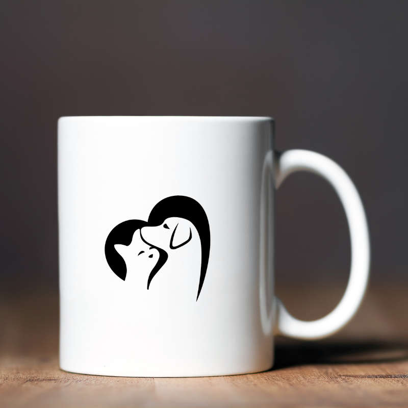 Printed Mug - Cat With Dog