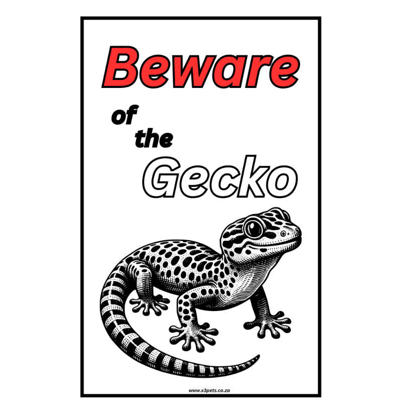 Beware of the Gecko Sign (30cm x 20cm x1mm Wide ) A4 Size