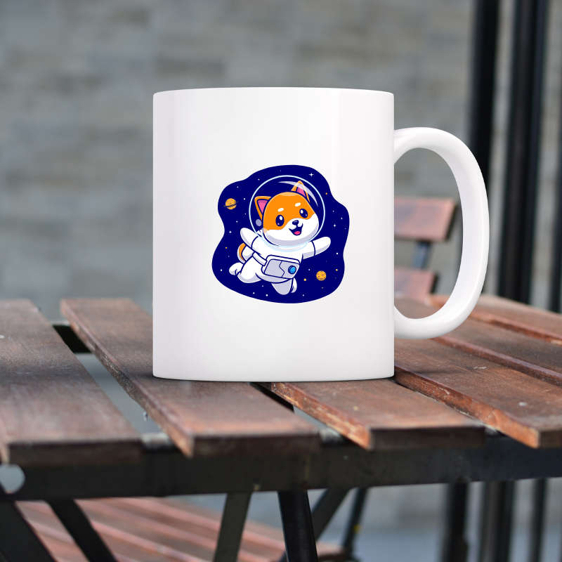 Printed Mug - Dog in Space