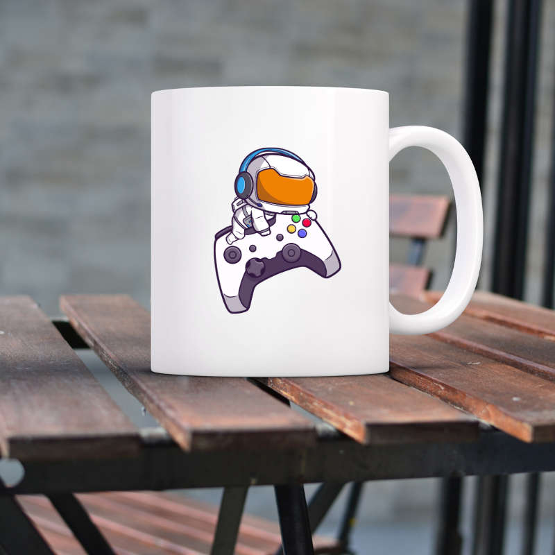Printed Mug -Space Gamer on controller