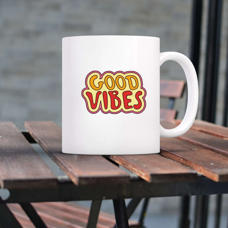 Printed Mug -Good Vibes