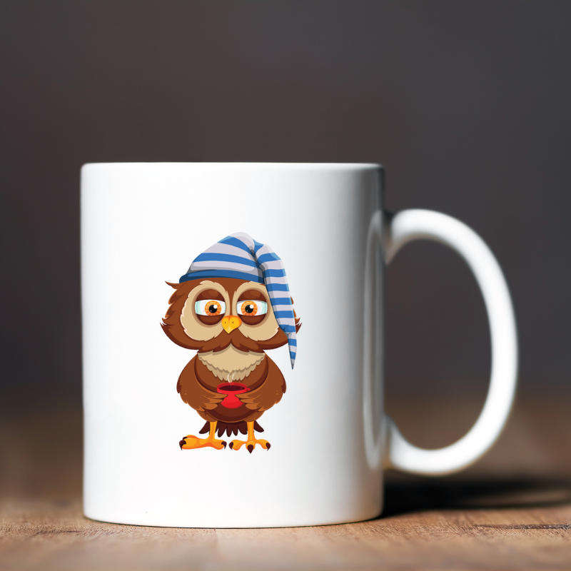 Printed Mug -Sleeply Owl  (B)