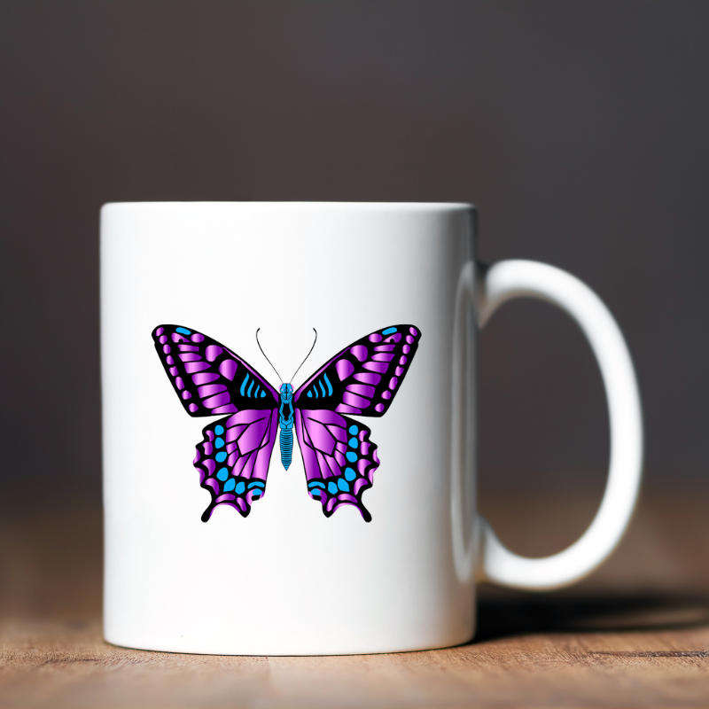 Printed Mug -Purple Butterfly (B)