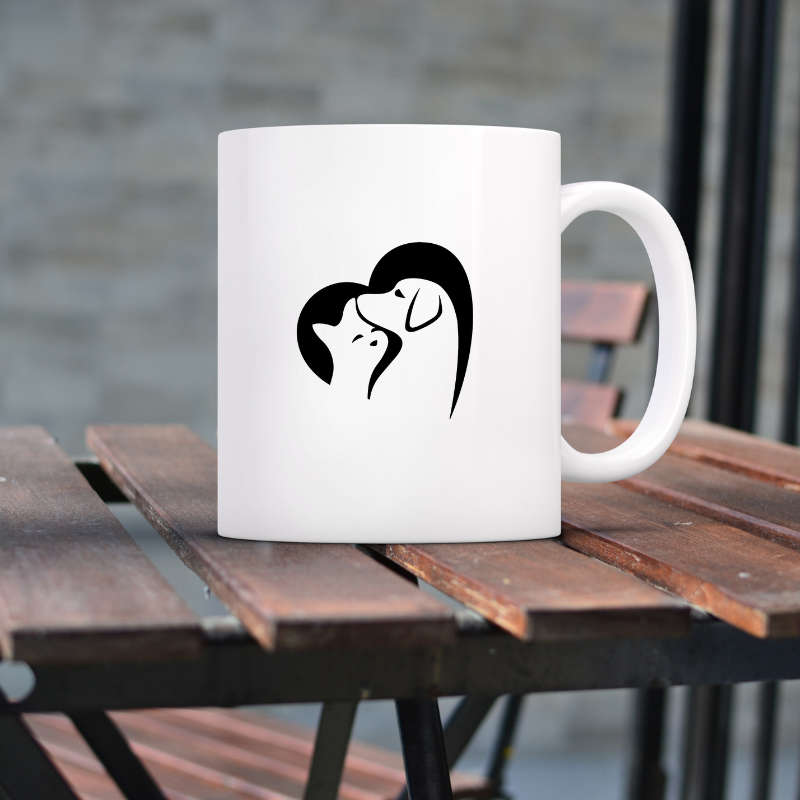 Printed Mug - Cat With Dog