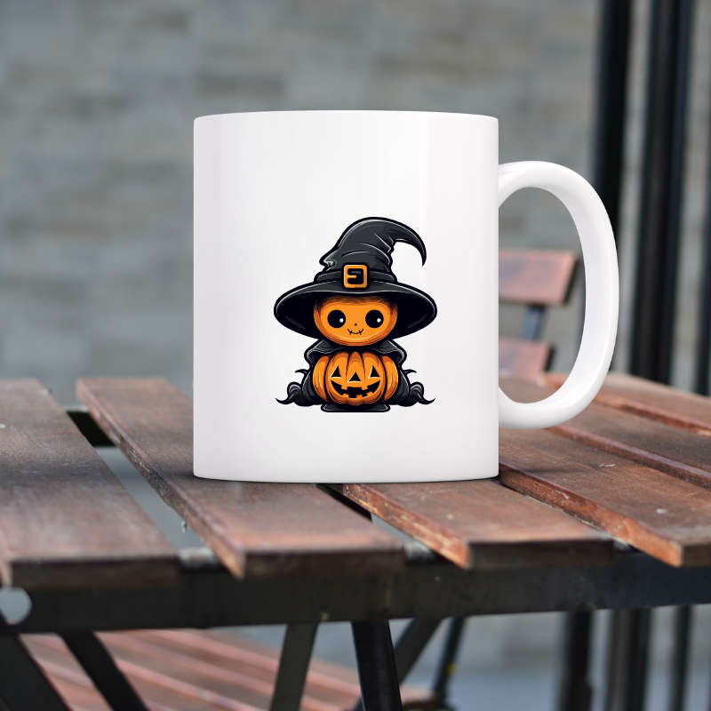 Printed Mug - Halloween Pumpkin Witch
