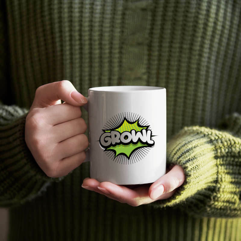 Printed Mug -Growl Printed Mug