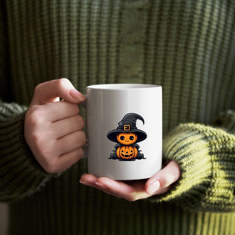 Printed Mug - Halloween Pumpkin Witch