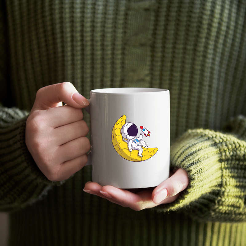 Printed Mug -Space Man on Moon