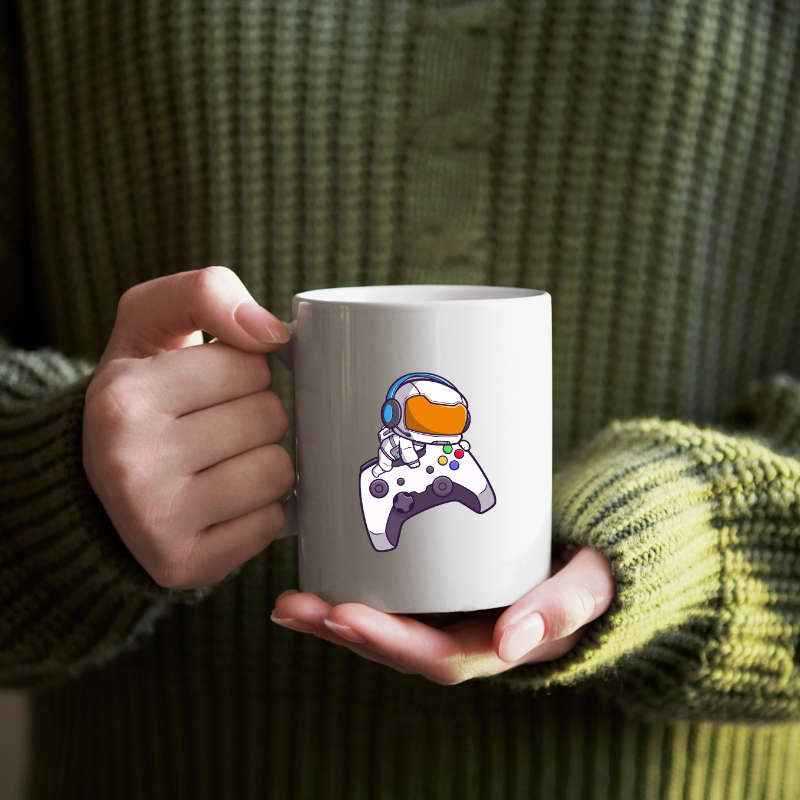 Printed Mug -Space Gamer on controller