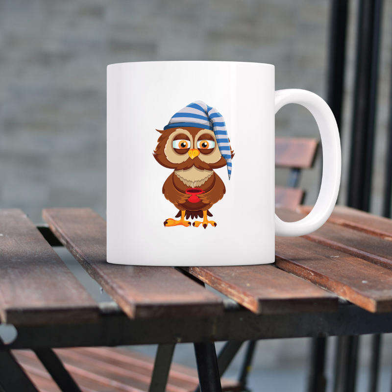 Printed Mug -Sleeply Owl  (B)