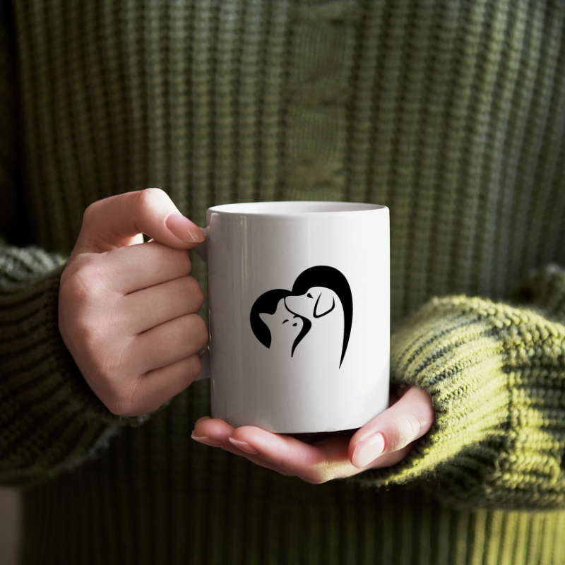Printed Mug - Cat With Dog
