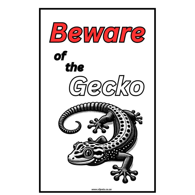 Beware of the Gecko Sign (30cm x 20cm x1mm Wide ) A4 Size