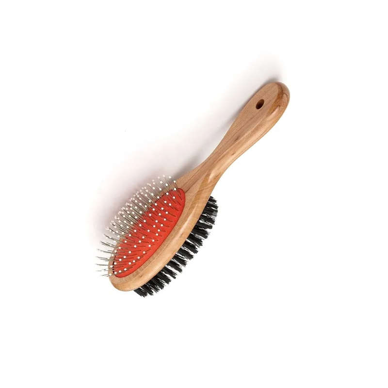 Double Sided Pet Grooming Brush - Cat Dog Hair Fur Bristle Soft Comb Brush - S