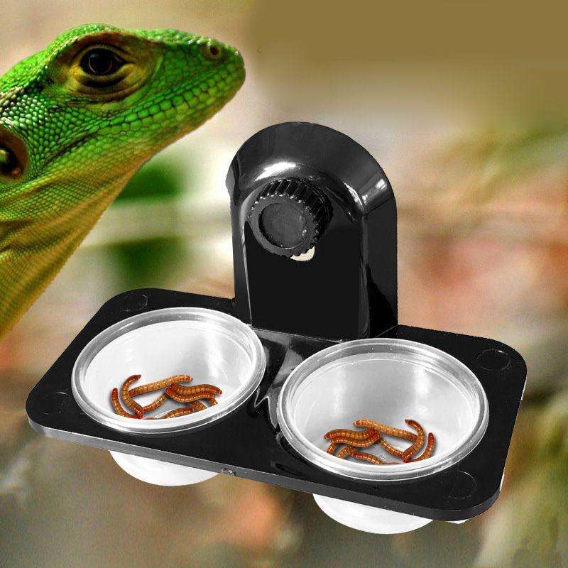 Pet Reptile Suction Cup Single & Double Water & Food Bowl Pack Of 2