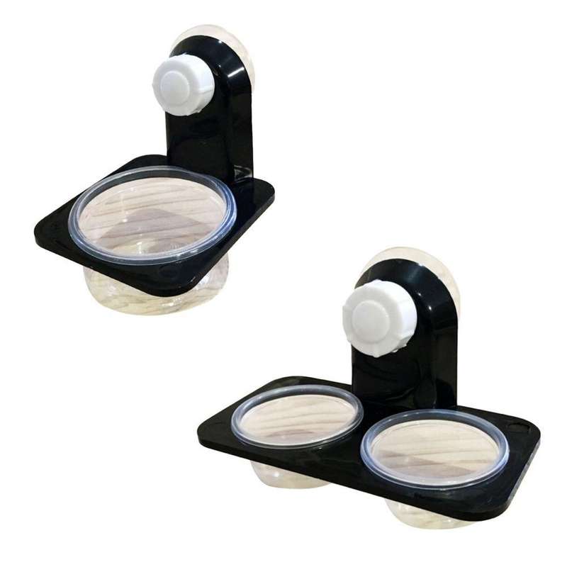 Pet Reptile Suction Cup Single & Double Water & Food Bowl Pack Of 2