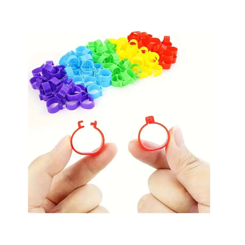 100 Piece Colorful Chicken Leg Bands - 16mm