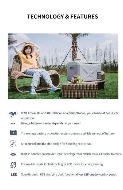 Alpicool Portable Fridge 12 Volt Car Refrigerator 40L Freezer for Fishing, Camping, RV, Truc