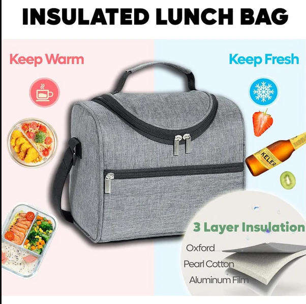Insulated Lunch Bag with Shoulder Strap