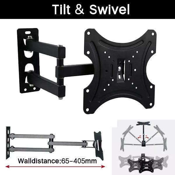LCD LED TV Wall Mount Bracket, can tilt up and down 15 degrees, swivel 90 degrees, easy