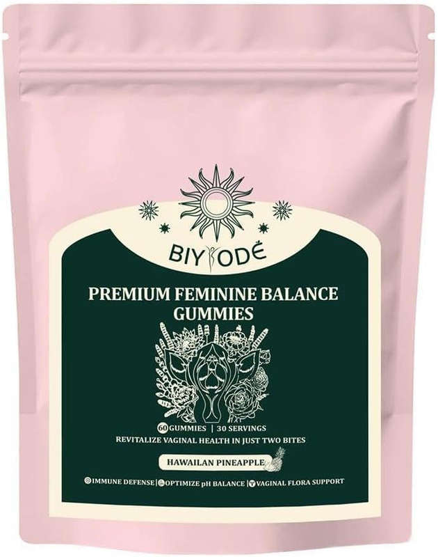 BIYODE Feminine Balance Gummies, Gummies for Womens Health & Wellness Immune Support Vegan, Gluten-