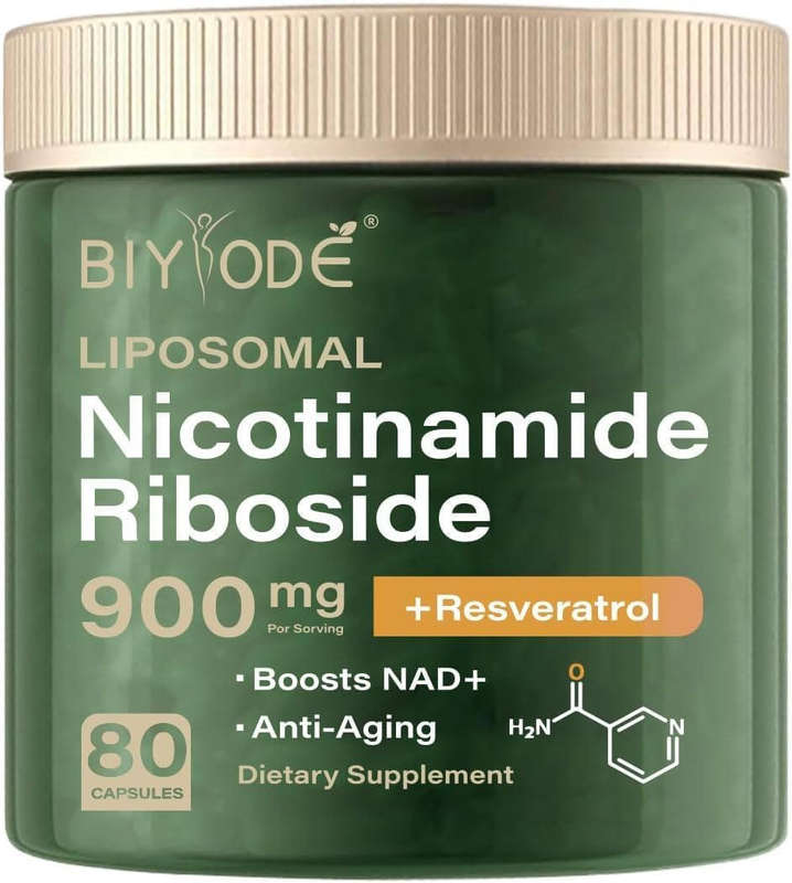 BIYODE NAD+ Capsules: Extra Strength Liposomal Resveratrol, Enhances Cellular Health, Supports Healt