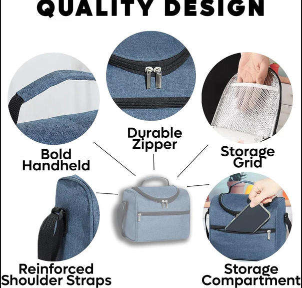 Insulated Lunch Bag with Shoulder Strap