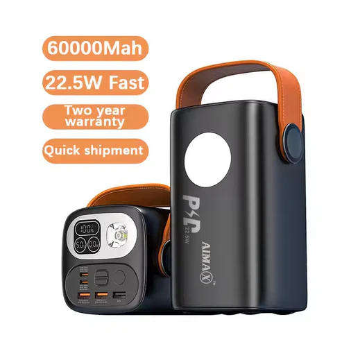 60000mAh large capacity power bank 22.5W fast charging with LED light