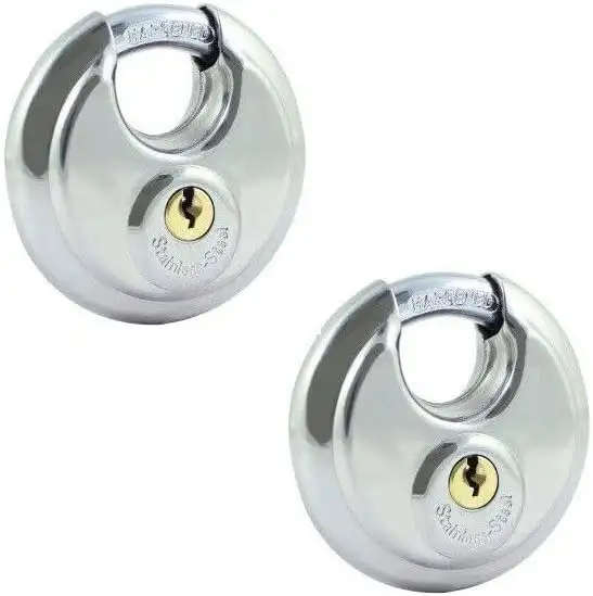 Heavy duty disc padlock lock 60mm - 2 pack