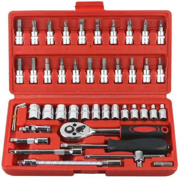 Tools Set 46pcs 1/4-Inch Socket Set - Captain - k Socket Set  (Pack of 46)