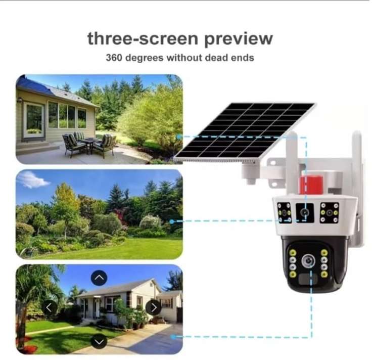 3 Screens Outdoor 4G Solar CCTV Camera, Outdoor Security Solar CCTV 4G Camera,Vision Recording