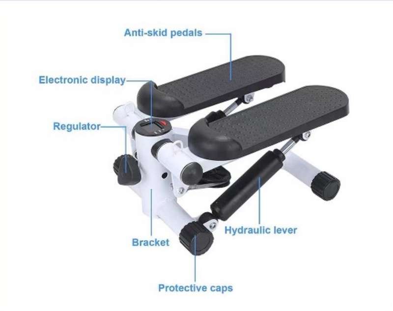 Mini Fitness Stepper with LCD Display and Resistance Bands for Home Fitness