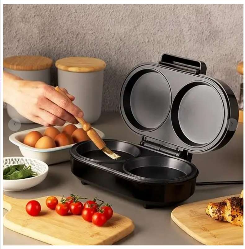 Non-Stick Egg Cooker, Electric Multicooker Omelet Machine, Twin Hot Plate For Eggs, Pancakes