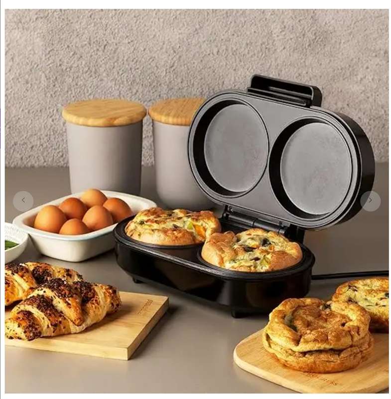 Non-Stick Egg Cooker, Electric Multicooker Omelet Machine, Twin Hot Plate For Eggs, Pancakes