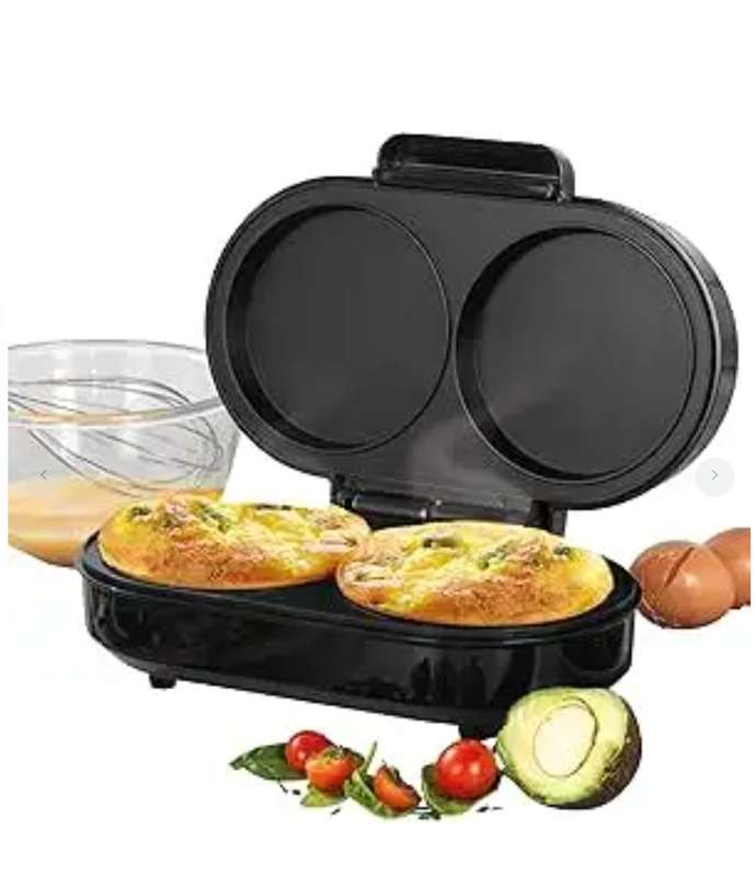 Non-Stick Egg Cooker, Electric Multicooker Omelet Machine, Twin Hot Plate For Eggs, Pancakes